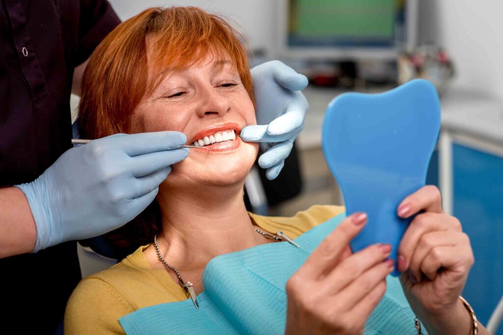 senior woman at the dentist