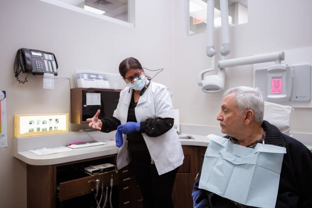 man at the dentist